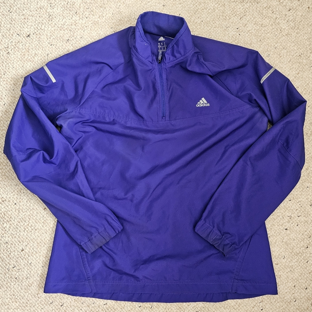 Adidas Climaproof half-zip running active windbreaker jacket Purple Women Medium